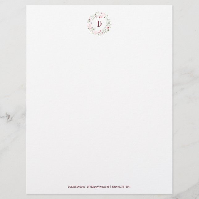 Monogram floral letterhead (Front)