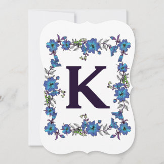 Monogram Floral Note Card