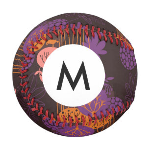 Monogram Floral pattern 2 2 Baseball