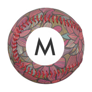 Monogram Floral pattern 4 2 Baseball