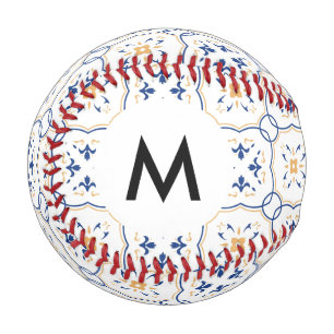 Monogram Floral Pattern 5 Baseball