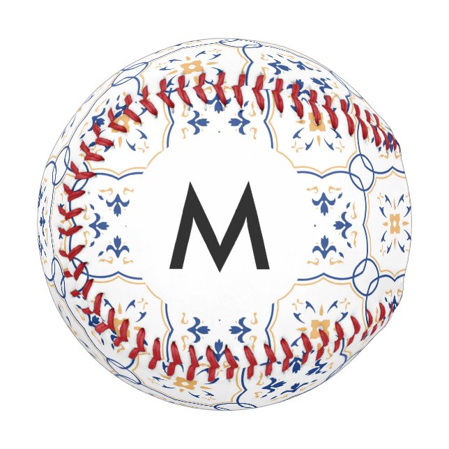 Monogram Floral Pattern 5 Baseball (Front Left)