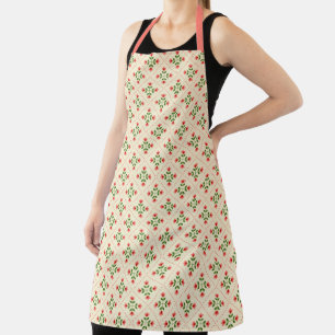 Monogram Floral Pink & Green Quilt Folk Art Apron