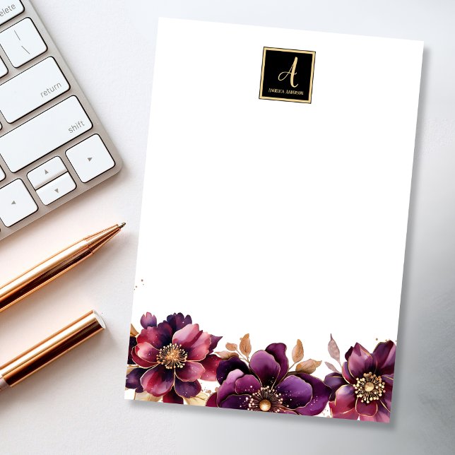  Monogram Floral Post-it Notes (Creator Uploaded)