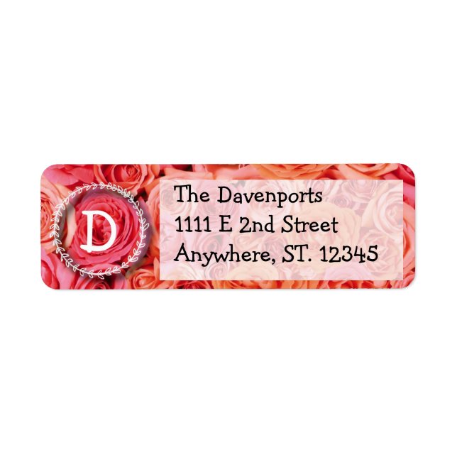 Monogram Floral Return Address Labels (Front)