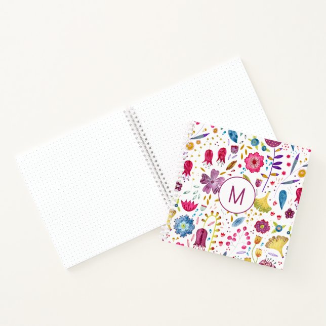 Monogram Floral Watercolor Notebook (Inside)