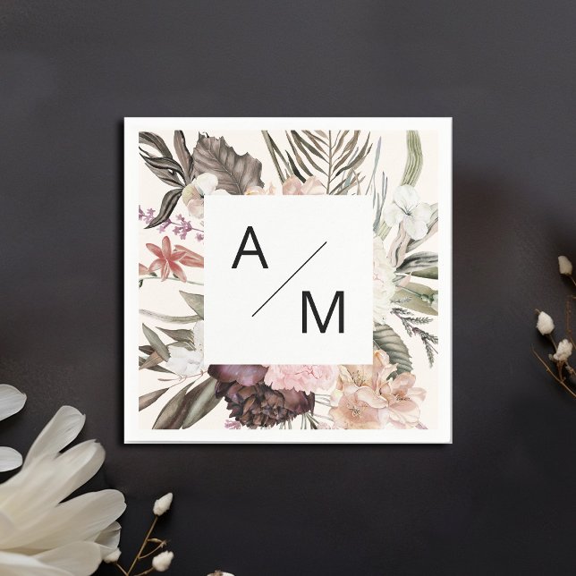 Monogram Floral Wedding Napkins (Creator Uploaded)