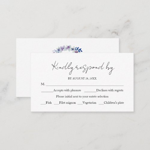 Monogram Floral Wedding RSVP Enclosure Card