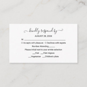 Monogram Floral Wedding RSVP Enclosure Card