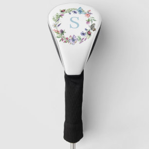 Monogram Floral Wildflower Watercolor Golf Head Cover
