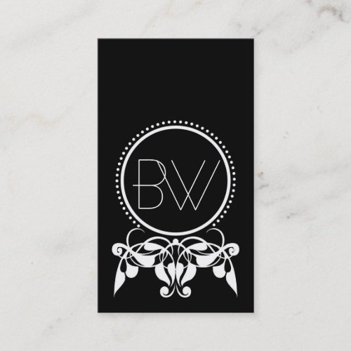 Monogram Flourish [black] Business Cards