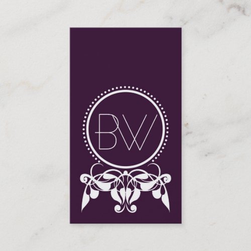 Monogram Flourish [purple] Business Cards