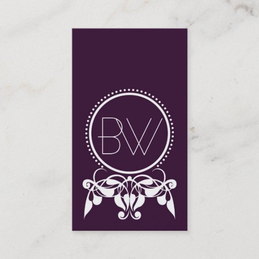 Customizable Monogram Flourish [purple] Business Cards