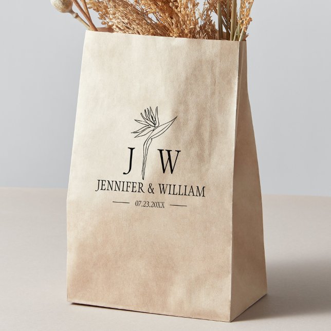 Monogram Flower Custom Wedding Bag  Rubber Stamp (Creator Uploaded)