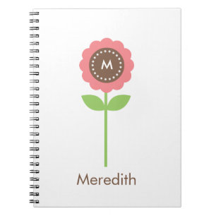 Monogram Flower Personalized Notebook