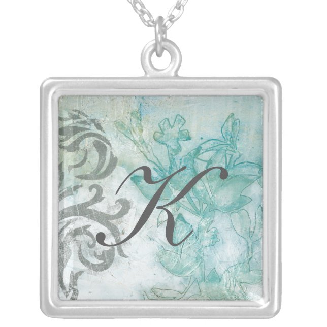 Monogram | Flower Spray II Silver Plated Necklace (Front)