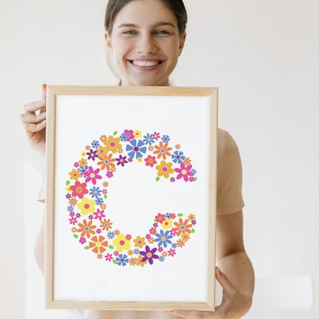 Monogram Flowers Floral Letter C Poster (Creator Uploaded)