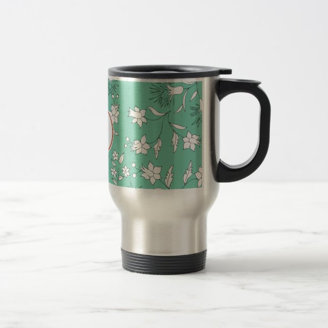 monogram & flowers travel mug (Right)