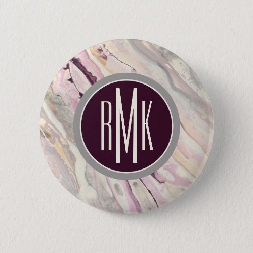 Monogram  Flowing I Pinback Button