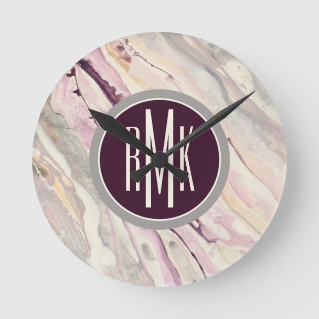 Monogram | Flowing I Round Clock (Front)