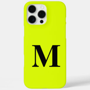 Monogram Fluorescent Chartreuse Yellow Neon Modern iPhone 16 Pro Max Case