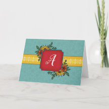 Monogram Folded Note Card
