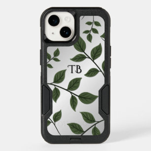 Monogram Foliage Branches with Green Leaves OtterBox iPhone 14 Case