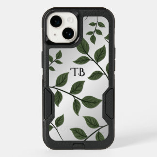 Monogram Foliage Branches with Green Leaves   OtterBox iPhone 14 Case