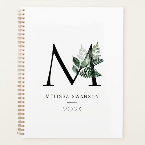 Monogram foliage yearly planner