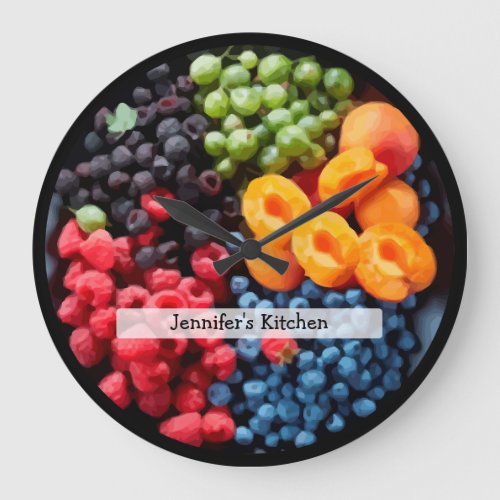 Monogram Food Theme Kitchen Wall Clocks