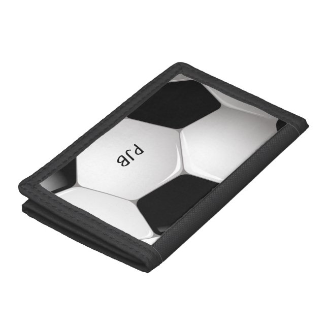 Monogram Football Soccer Ball Tri-fold Wallet (Top)
