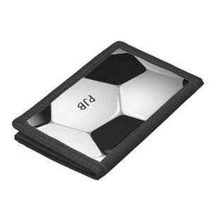 Monogram Football Soccer Ball Trifold Wallet