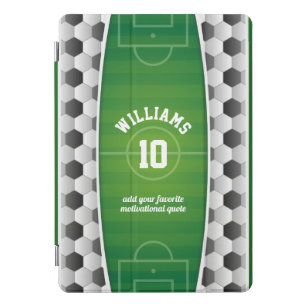 Monogram Football Soccer Field Ball Sport Green iPad Pro Cover