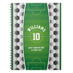 Monogram Football Soccer Field Ball Sport Green Notebook