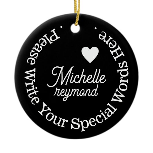 Monogram for Her with Custom Name  Ceramic Ornament