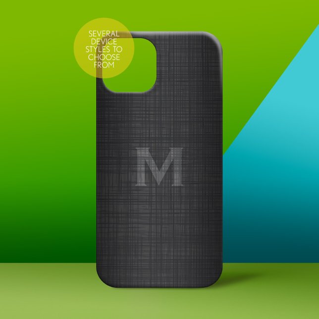 Monogram for Men with Linen Look Case-Mate iPhone Case (Personalized Phone Case - subtle name)