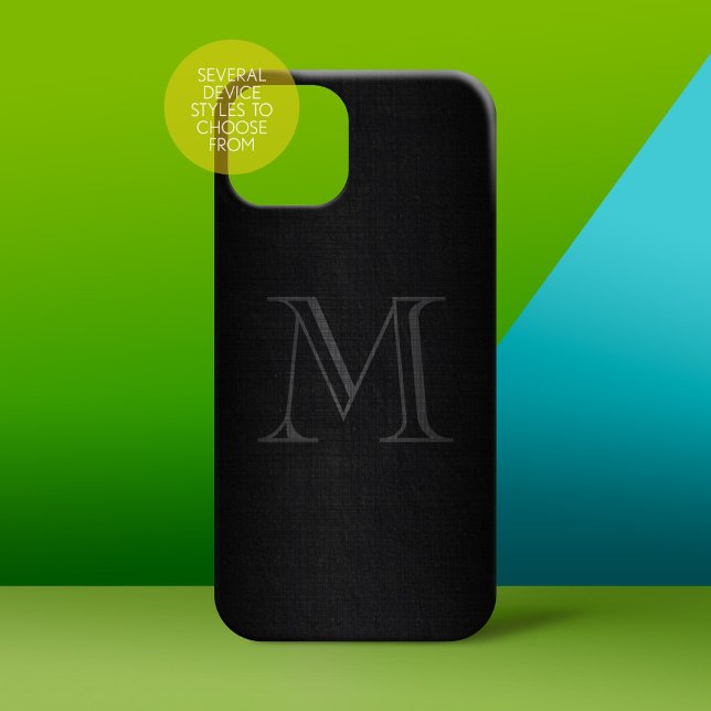 Monogram for Men with Linen Look Case-Mate iPhone Case (Personalized Phone Case - subtle name)
