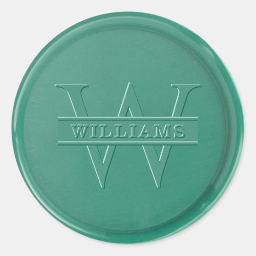 Monogram Forest Green Wax Seal Sticker