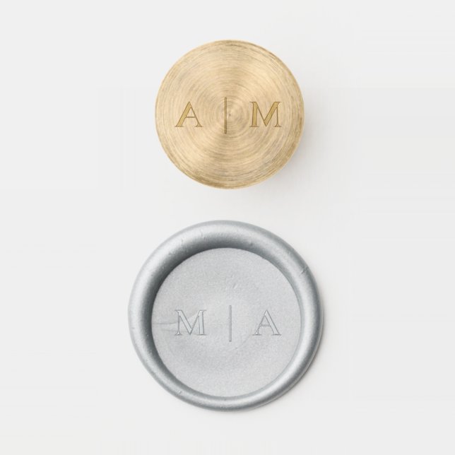 Monogram Formal Minimalist Elegant Wax Seal Stamp (Stamped)