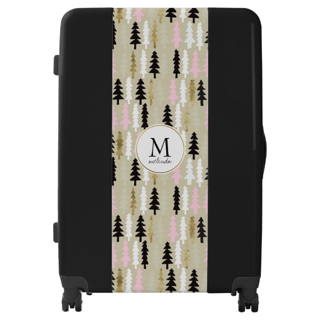 Monogram Forrest Pattern Luggage Suitcase (Front)