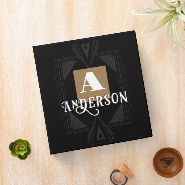 Monogram Framed Minimal Design Recipe 3 Ring Binder (In Situ)