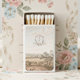 Monogram French Country Wedding Personalized Matchboxes