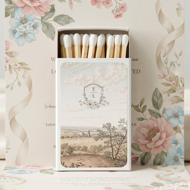 Monogram French Country Wedding Personalized Matchboxes (Creator Uploaded)