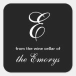 Monogram From The Wine Cellar Of Square Labels at Zazzle