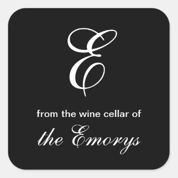 Monogram From The Wine Cellar Of Square Labels by specialoccasions at Zazzle