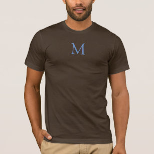 Monogram Front Design Elegant Trendy Brown Men's T-Shirt
