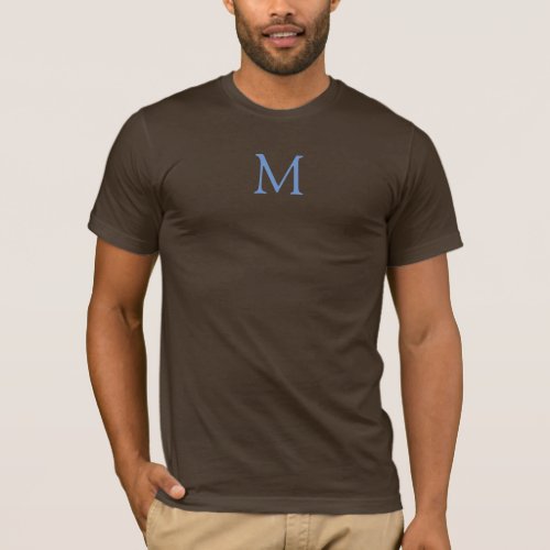 Monogram Front Design Elegant Trendy Brown Mens T_Shirt