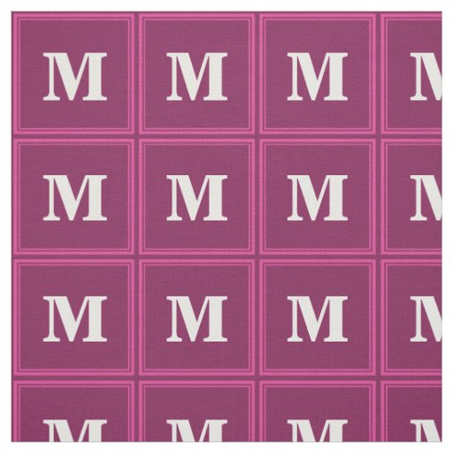 Monogram fuchsia fabric