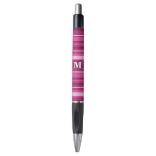 Monogram fuchsia stripes pen