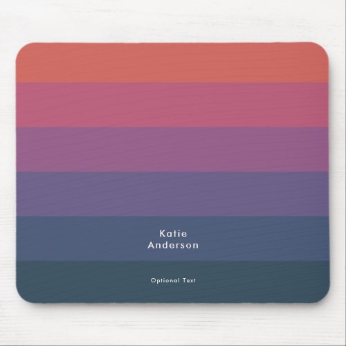 Monogram Full Name Colorful Red Purple Gradient Mouse Pad